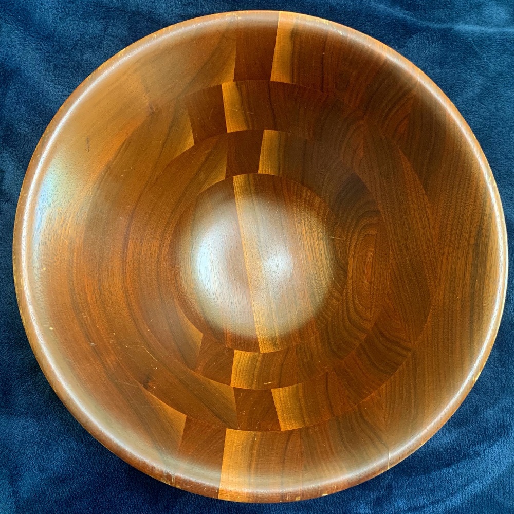Vintage Vermillion Solid Walnut Bowl